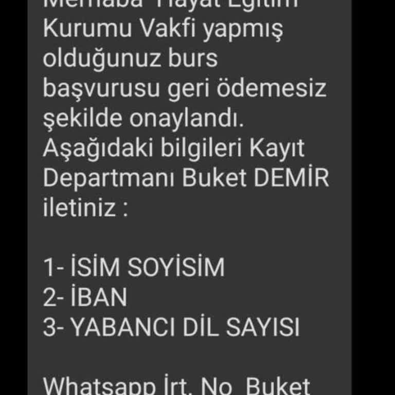 Burs Vaadiyle Dolandırıcılık Hayat Eğitim Kurumu Burs Vaadi Şikayetim