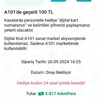 Adımpara Aktifleşmeyen Dijital Market Kodları