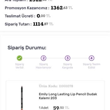Gratis Siparişim Kargoya Verilmedi