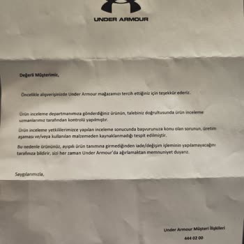 Under Armour Defolu Ayakkabı Sorunu