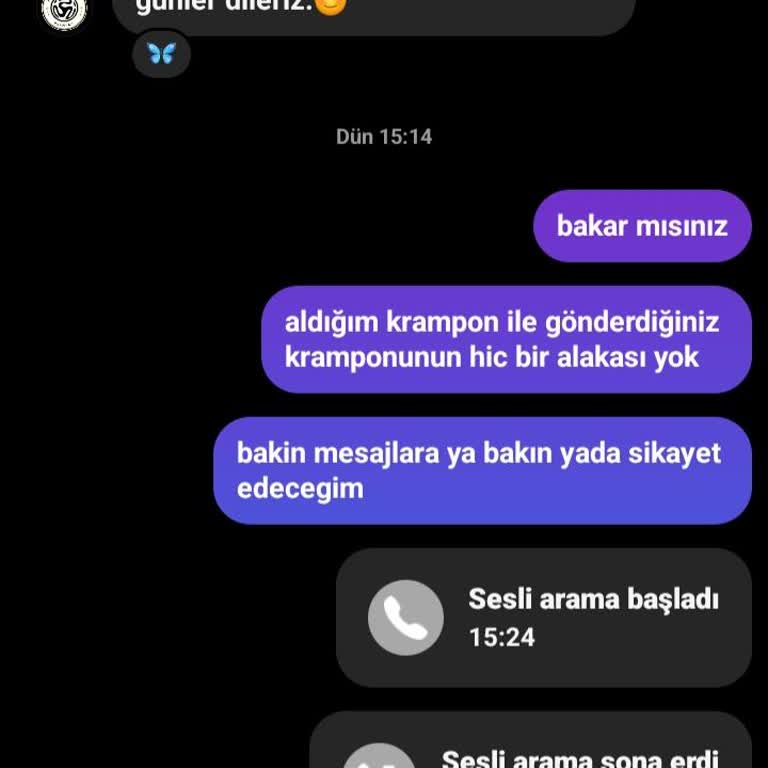 Fashion Feet Ayakkabı (Instagram) Yanlış Ve Eski Krampon Gönderimi