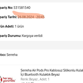 Her Şey Yanımda Uygulamasından Ama Gelmeyen Ürün