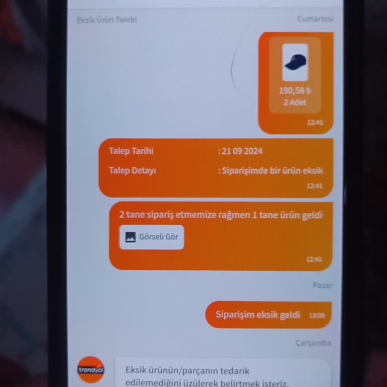 Trendyol Eksik Ürün Gönderimi