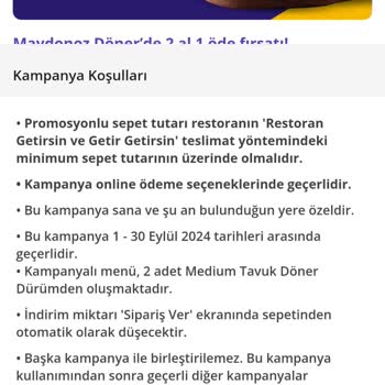 Getir Yemekte Kampanya Uygulaması Yanlış