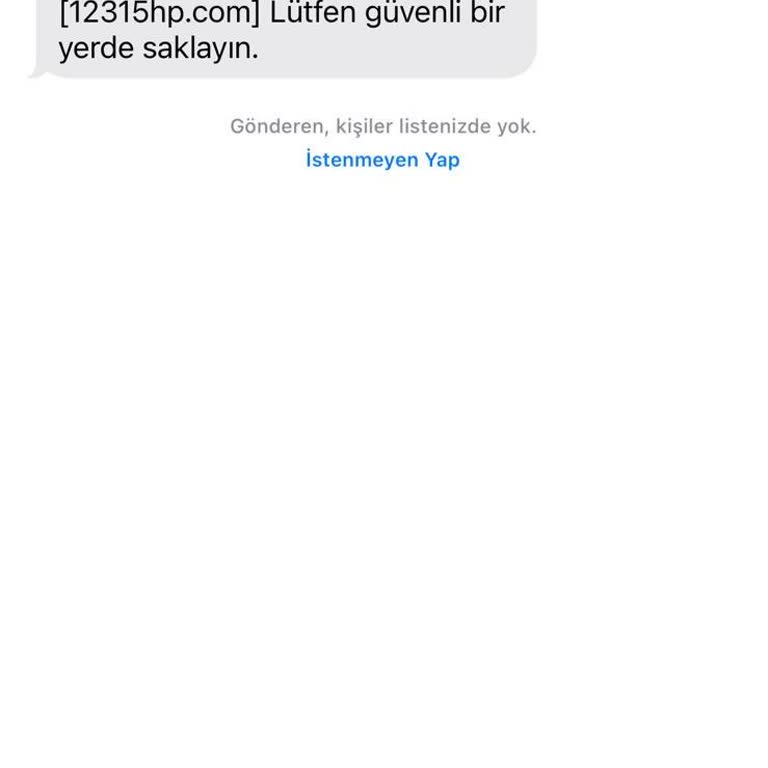 HP Nereden Geldiği Belli Olmayan Şüpheli Mesaj