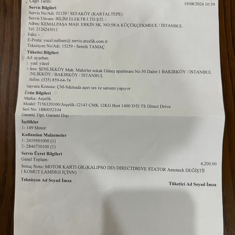 Arçelik Çamaşır Makinesi Tamir Sürecinde Yaşanan Sorunlar