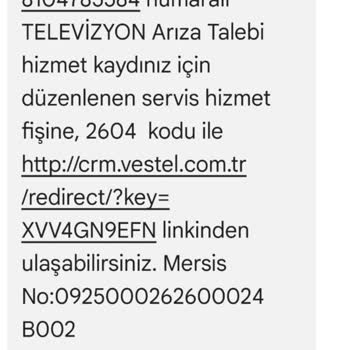 Vestel TV Arızayı Çözmeden Ücret Aldılar, Sorun Devam Ediyor.