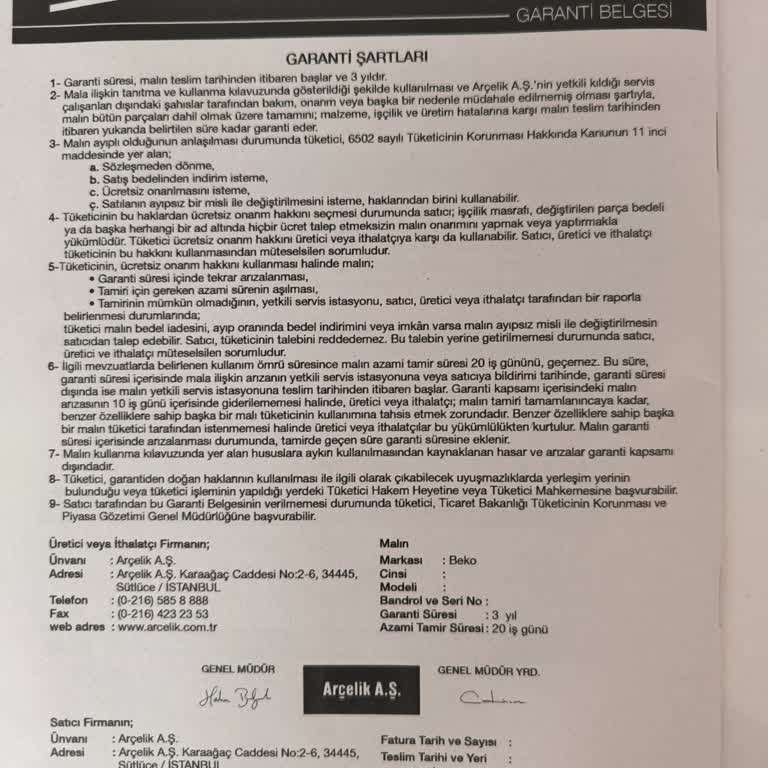 Beko/ARÇELİK Hayal Kırıklığı