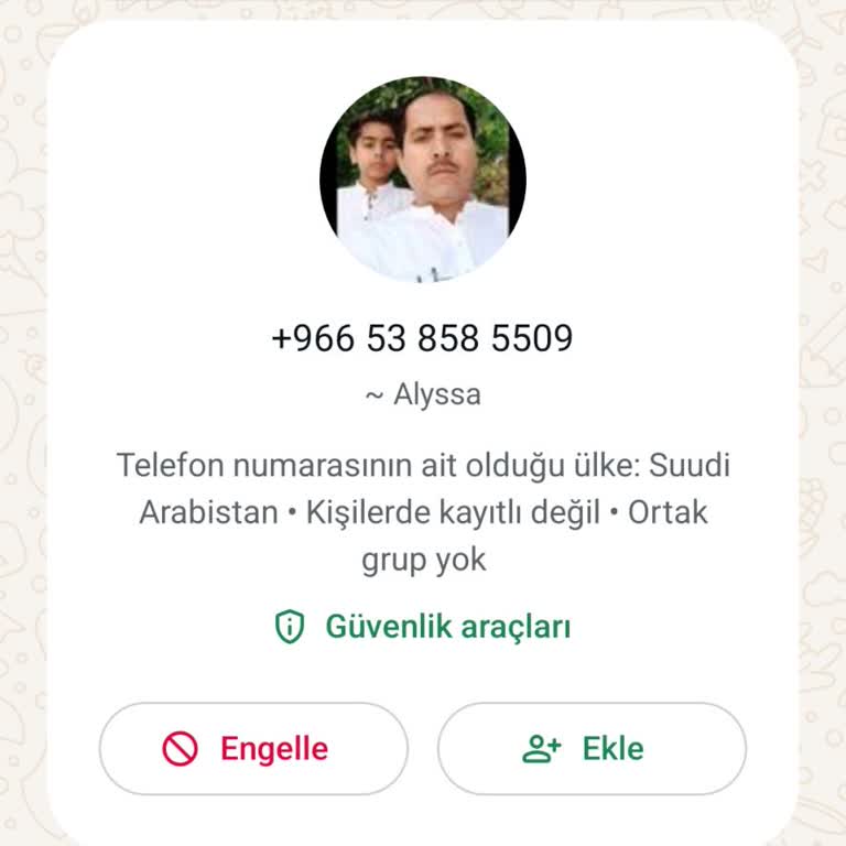 WhatsApp +966 53 858 5509 Numaralı Yabancı Hat