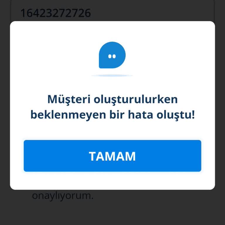 Denizbank Müşteri Oluştururken Beklenmeyen Hata Oluştu