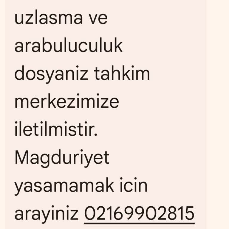 TA UZLASMA (SMS) Yanlış Anlaşılma Ve Şikayet Hakkında Bilgilendirme