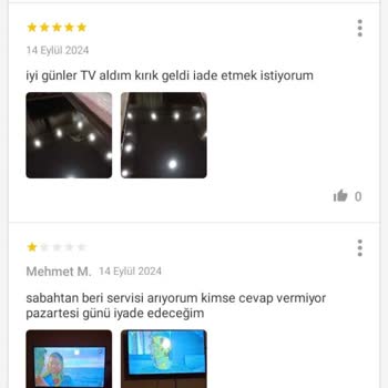 Trendyol Onvo Marka TV Kırık Geldi