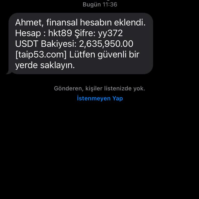 taip53.com Tanımadım Kişilerden Hesaplardan Mesaj Geldi