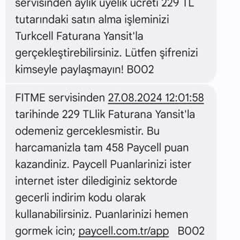 Paycell Fitme Abonelik İptalini İstiyorum