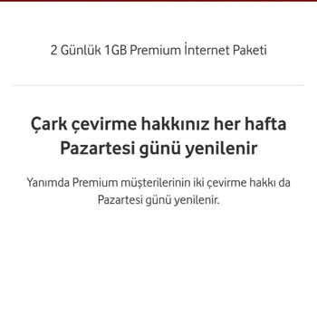 Vodafone Premium Üyeliğinde Çark Çevirme Hakkı Sorunu