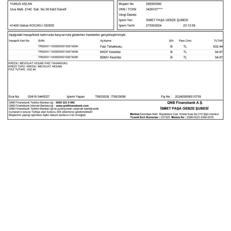 QNB Finansbank İznim Dışında Para Çekme