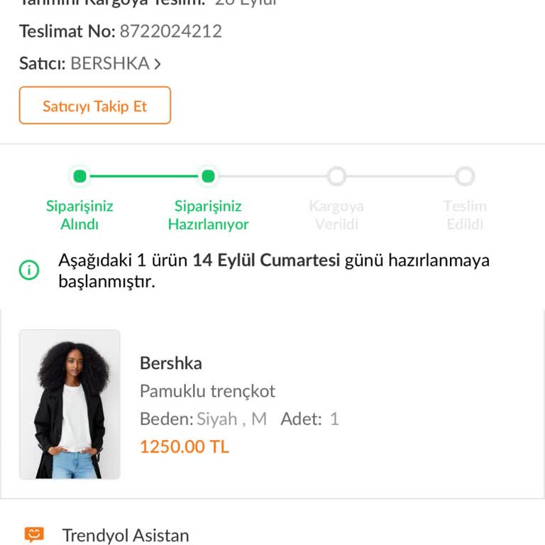 Bershka Trendyol'dan Aldığım Ürünü Göndermiyor