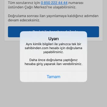 Sahibinden Doğrulama Kodu Hatası