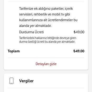 Vodafone Yanımda Uygulamasıyla Ek Paket İptal Sorunu