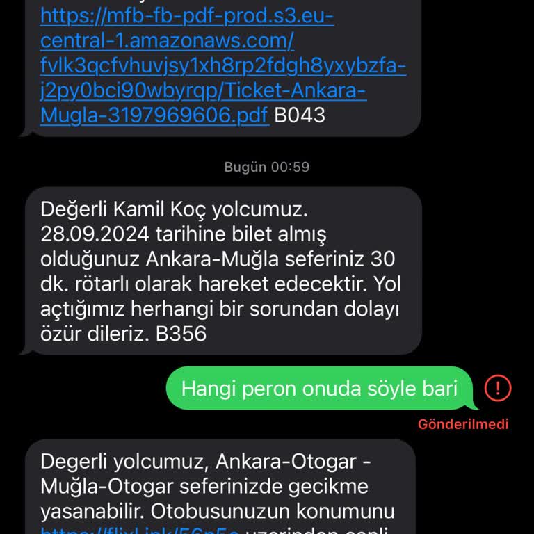 Kamil Koç Seyahat Planımın Bozulması Ve Yetersiz Müşteri Hizmeti