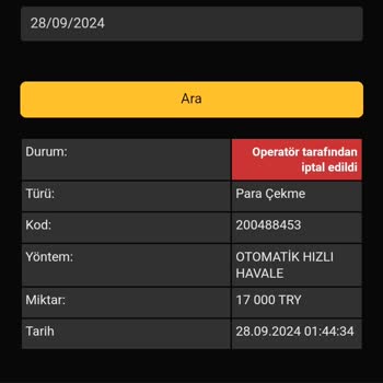Alo Kontör 7010 Para Yatırma Ve Çekme Sorunu