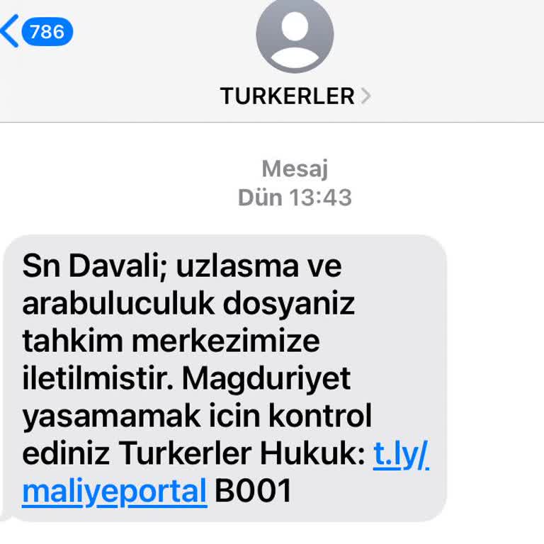 TLY UZLASMA (SMS) Tly Türkerler Hukuk