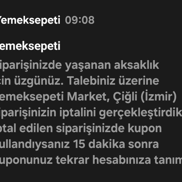 Yemek Sepeti Market Mağdur Ediyor.