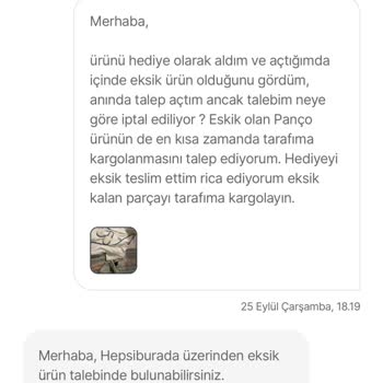 Chakra Eksik Gelen Bebek Bornoz Seti Ve İade Sorunu