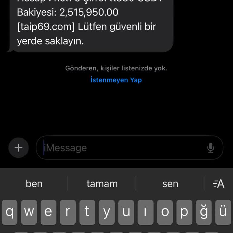 Meta İlgim Olmayan SMS