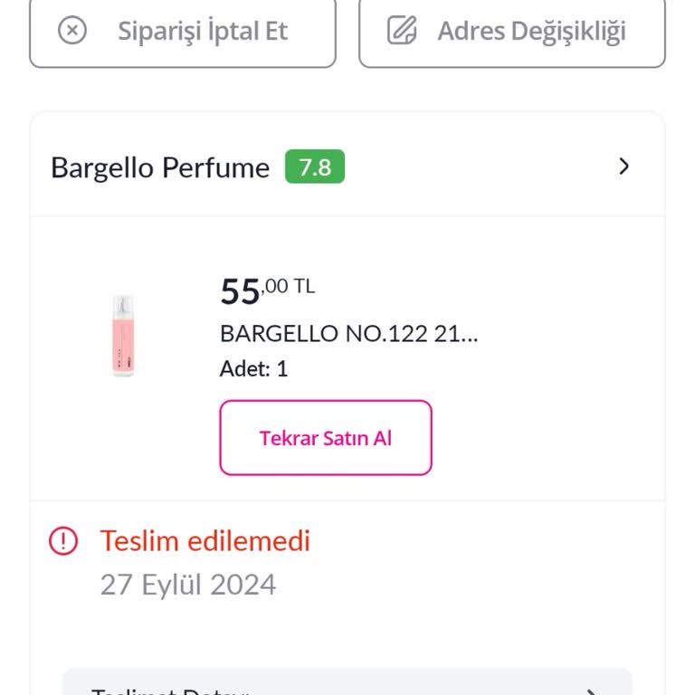 Pazarama Parfüm Siparişim Teslim Edilmedi Ve Müşteri Hizmetlerine Ulaşamıyorum