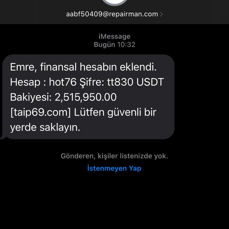 Taip69.com'dan İlgim Olmayan SMS!