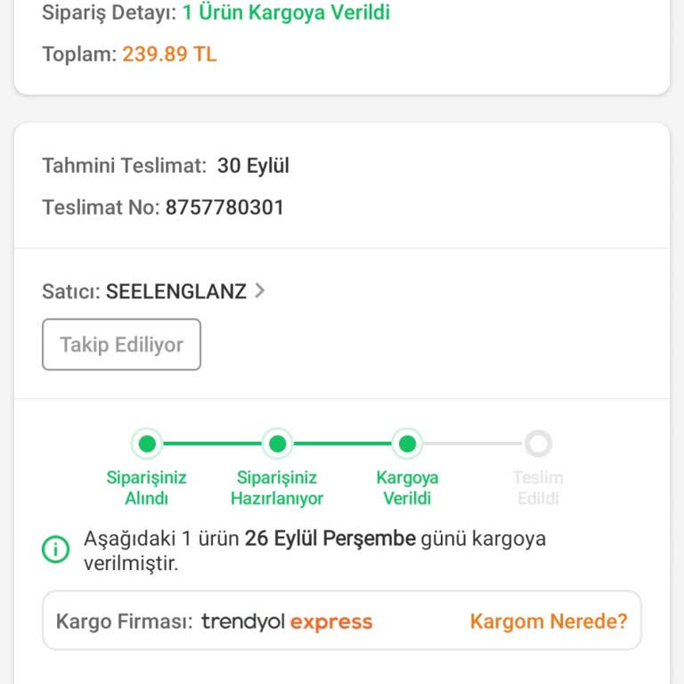 Trendyol Express Siparişim Teslim Tarihi Değişti