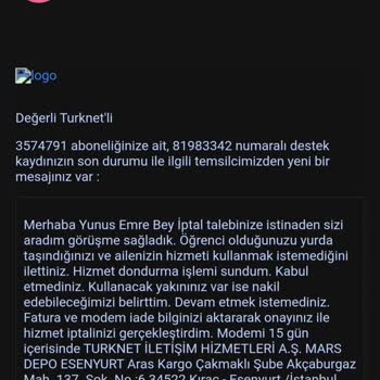 TurkNet'ten Modem İadesi Ve Haksız Ücret Talebi