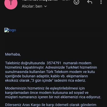 TurkNet'ten Modem İadesi Ve Haksız Ücret Talebi
