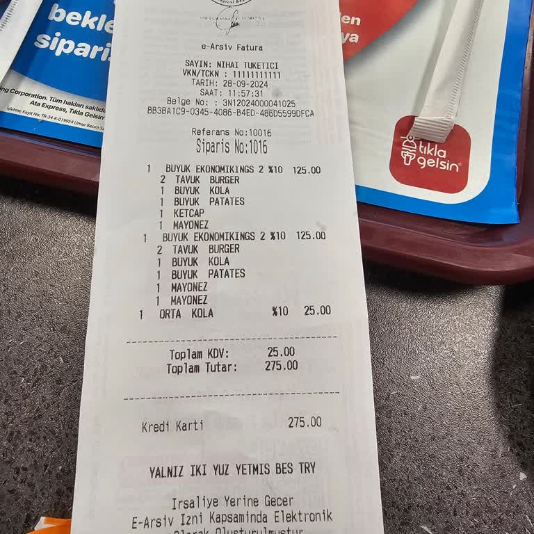 Burger King Müşteri Memnuniyetsizliğini Dile Getirmek. Mardin Movapark Şubesi