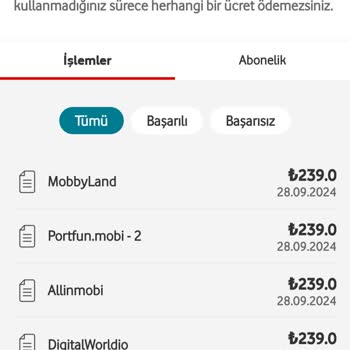 Vodafone Abonelikleri Bilgim Dışında Açıldı ve İade Edilmiyor