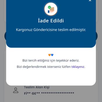 Laminta Kendisine Geri Gönderilmiş Ürünün İadesini Yapmıyor