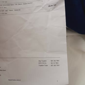 Hepsi Moda Eksik Ürün Bir Ürün De Küçük Geldi