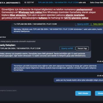 GameSatış Hesap Geri Alınma Mağduriyeti