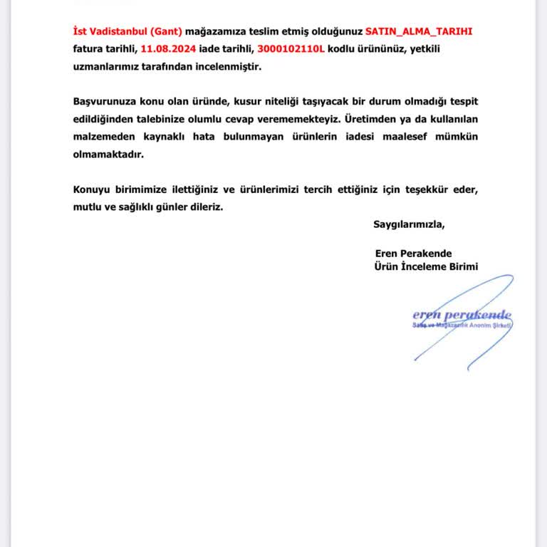 Gant Dan Bir Daha Asla