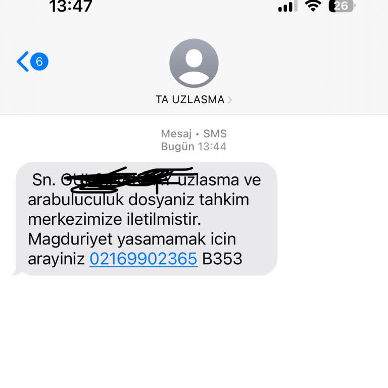 TA UZLASMA (SMS) Ta Uzlaşma Mesajı