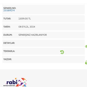 Rabi Mobilya Sipariş Durumu Ve İletişim Sorunları