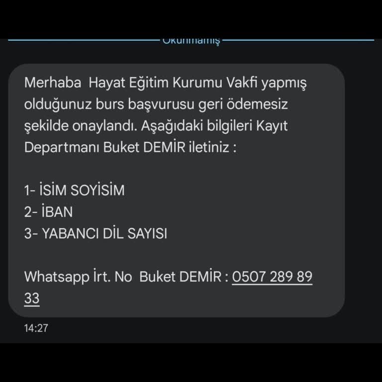 Burs Vaadiyle Dolandırıcılık Hayat Eğitim Kurumu Vakfı