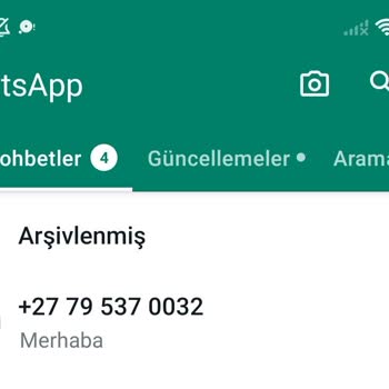 WhatsApp Den +27 Kodlu Telefondan "merhaba" Diye Mesaj Geldi.