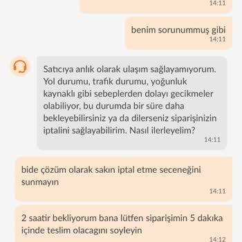 Trendyol GO Yemek Teslimat Firmasının Yemek Teslim Edememesi Aciz