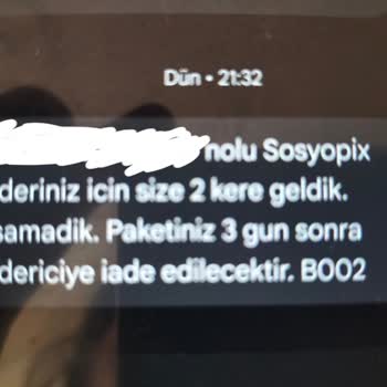 Kargomsende Paketimi Teslim Etmiyor Ve İade Başlatmış