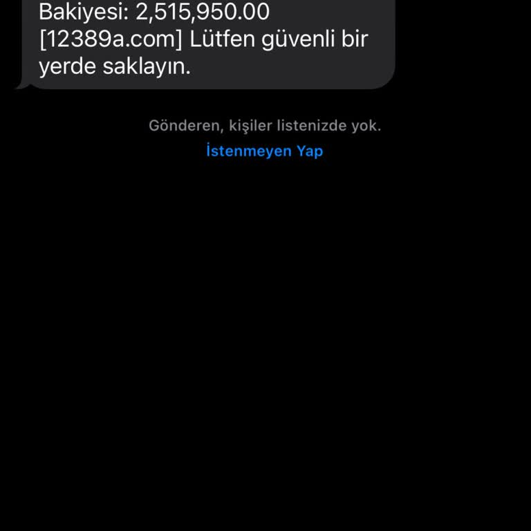 12389a.com Finansal Hesabın Eklendi Mesajı Geldi