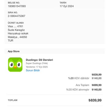 Duolingo Para İadesi Yapmıyor