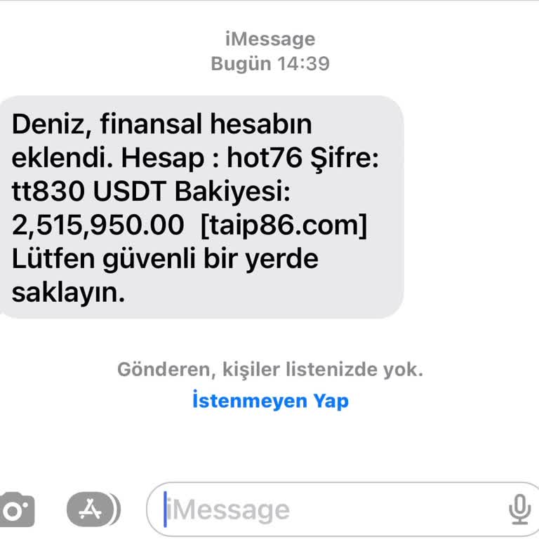 Taip69.com Meta Bilinmeyen Kişiden Gelen Mesaj Ve Hesap Bilgileri