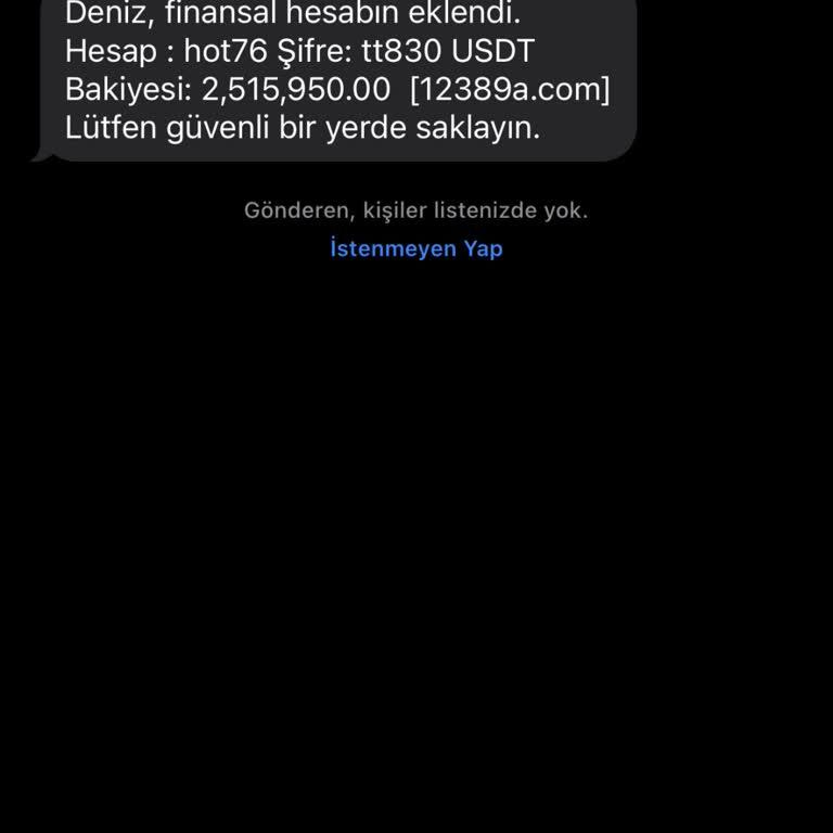12389a.com Adıma Bilinmeyen E-Posta Adresinde Hesap Açılmasına Dair SMS Gelmesi